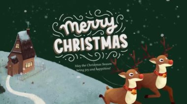 Mutlu Noeller ve mutlu yıllar. Karda yılbaşı ağaçları olan 222 tebrik kartı. vektör illüstrasyonu.