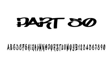 Pankart tasarımı için mürekkep ve fırça biçiminden yapılmış sayıların vektör illüstrasyonu