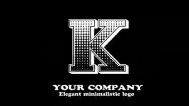 monogram logo harfi k düşük poli biçimli