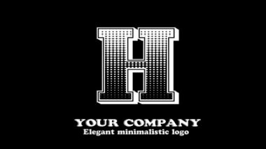 h monogram harf logosu ve altıgen biçim vektör şablonu.
