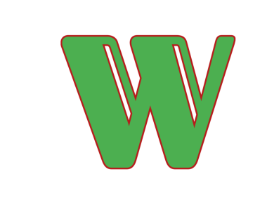 Arkadaki w harfinin vektör illüstrasyonu