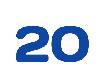 Beyaz arkaplanda 20 numara