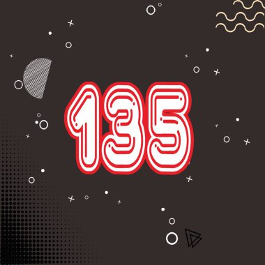 15, 5, 4, 3, 3, 4, 3 numaralı metin numarası. Sayılar dizaynlı 3 boyutlu yazı tipi. hisse vektör illüstrasyonu.