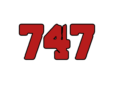 747 kırmızı renk vektör illüstrasyonu