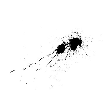 Beyaz arka planda izole edilmiş siyah boya lekesi. vektör illüstrasyonu