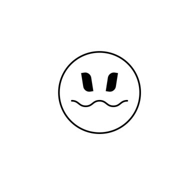 Emoji ikon vektörü. İnce çizgi işareti. izole edilmiş sınır sembolü çizimi