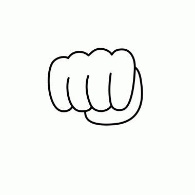 Karalama tarzında el çizimi insan parmağı ikonu. Vektör çizimi. İnsan eli işareti.