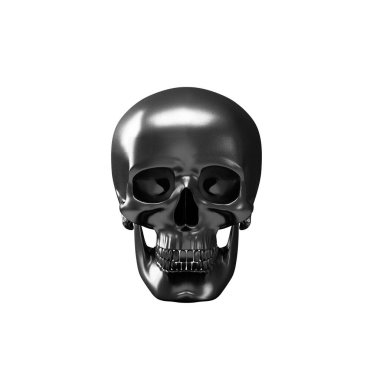 Beyaz arka planda siyah kafatası