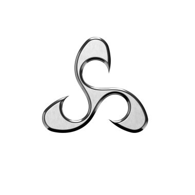 Metal alfabenin 3 boyutlu görüntüsü - beyaz üzerine izole edilmiş büyük harf