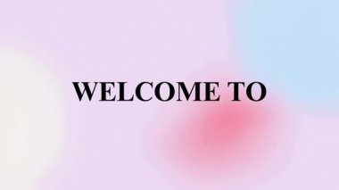 Renkli soyut arkaplan üzerindeki hoş geldin metni