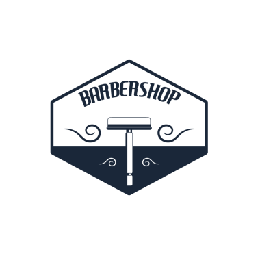berber dükkanı logosu, vektör illüstrasyonu