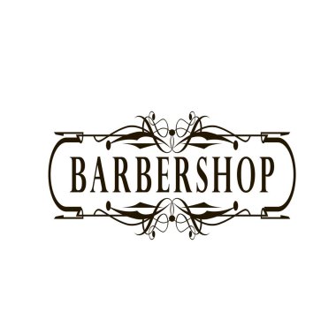 berber logo şablonu, vektör illüstrasyonu