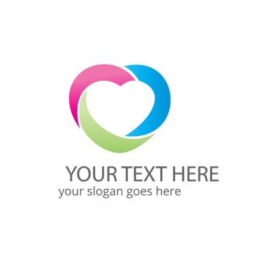 aşk logosu vektör tasarımı çizimi