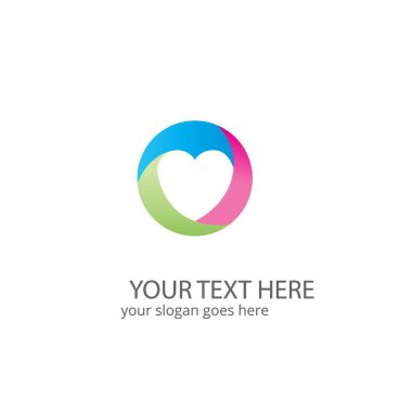kalp logosu vektör tasarım şablonu