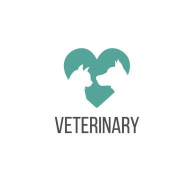 Veteriner logosu tasarım şablonu. Bir veteriner logosunun vektör çizimi.