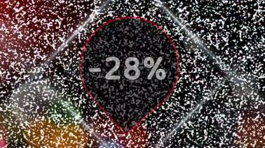 Ada, Kara Cuma, alışveriş projeleri için uygun hareket metni animasyonu. Siyah ve beyaz desenli ekran