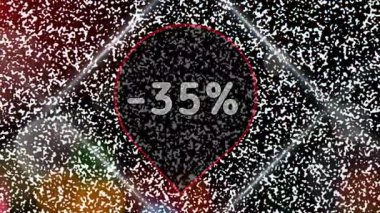 Ada, Kara Cuma, alışveriş projeleri için uygun hareket metni animasyonu. Siyah ve beyaz desenli ekran