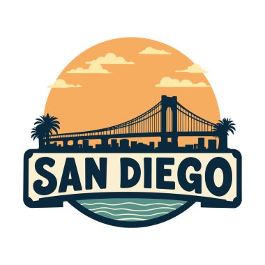 Coronado Köprüsü 'nün çarpıcı bir silueti, San Diego siluetinin arka planına kurulmuş, şehrin sahil cazibesinin ve mimari güzelliğinin özünü yakalıyor.