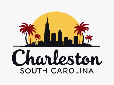 Güney Carolina 'nın silueti Charleston' ın çarpıcı vektör çizimi, ikonik palmiye ağaçları, kumlu plajlar ve dalgalı okyanus dalgaları. Seyahat rehberleri, turizm kampanyaları ya da Güney Amerika temalı tasarımlar için mükemmel. Vurgulamalar arasında Charleston