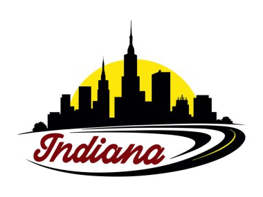 Indianapolis, Indiana 'nın siluetinin siyah temalı çizimi, ikonik Motor Yarış Pisti. Modern tasarımlar, seyahat rehberleri, turizm kampanyaları ya da spor temalı projeler için mükemmel. Önemli noktalar arasında Indianapolis 'in kentsel...