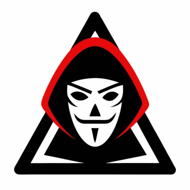 Siber güvenliği, veri gizliliğini ve güvenlik yazılım araçlarını temsil eden detaylı bir hacker maskeli vektör ikonu. Teknoloji projeleri, gizlilik uygulamaları ve dijital koruma temaları için mükemmel..