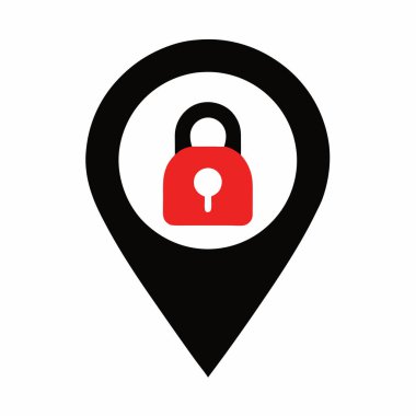 Konum güvenliğini, veri gizliliğini ve dijital korumayı sembolize eden asma kilitli bir harita simgesi. Yer belirleme güvenlik temaları ve gizlilik uygulamaları için mükemmel.