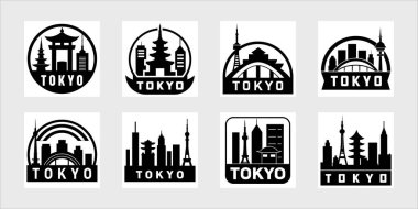 Bu vektör kümesiyle Tokyo ufuk çizgisini keşfedin. Tokyo Kulesi 'nin 8 dairesel silueti, Skytree, tapınaklar ve gökkuşağı. Benzersiz bir dokunuşla seyahat, kültür ve şehir projeleri için mükemmel..