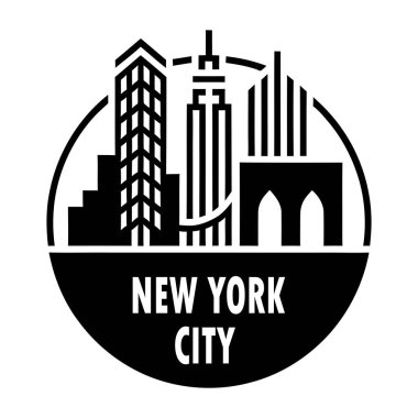 Cesur New York şehrinin simgeli simgeleri ve gökdelenleri, seyahat markaları, hatıralar ve şehir temalı projeler için idealdir..