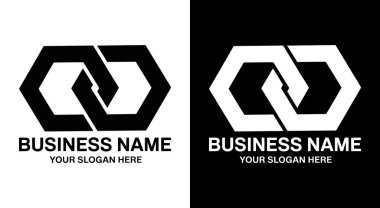 Cesur siyah altıgen bağlantı logosu iş dünyasının gücünü ve birliğini simgeliyor. Takım çalışması için profesyonel ikon ve kurumsal markalaşma kimliği