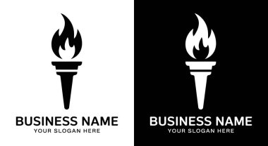 Eğitim kurumları için ideal siyah meşale ve alev unsurları içeren ilham verici logo tasarımı, öğrenmeyi ve aydınlanmayı teşvik eden işletmeler için mükemmel rehberlik bilgisi ve profesyonelliği temsil ediyor.
