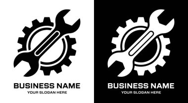 Otomobil hizmetleri için ideal siyah ingiliz anahtarı ve ekipman unsurlarına sahip profesyonel logo tasarımı otomotiv bakımı ve teknik uzmanlığı vurgulayan işletmeler için mükemmel bir onarım ve profesyonelliği temsil etmektedir.