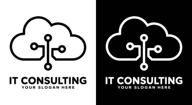 IT danışmanları için modern devre ve bulut logosu tasarımı teknoloji firmaları ve yazılım şirketleri dijital çözümler için profesyonel ölçeklenebilir markalaşma