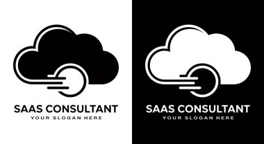 SaaS danışmanları için profesyonel bulut rozeti logosu teknoloji danışmanları ve yazılım şirketleri bulut iş çözümleri için modern ölçeklenebilir markalaşma