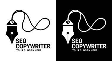 SEO yazarları için profesyonel fiyat etiketi ve kalem logosu sıralayıp dönüştüren arama optimize edilmiş içerik yaratıyor
