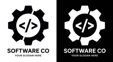 Yazılım geliştiricileri, mühendisler ve programlama ekipleri için modern kod donanımı logosu geliştirme projeleri ve teknoloji şirketleri için profesyonel markalaşma