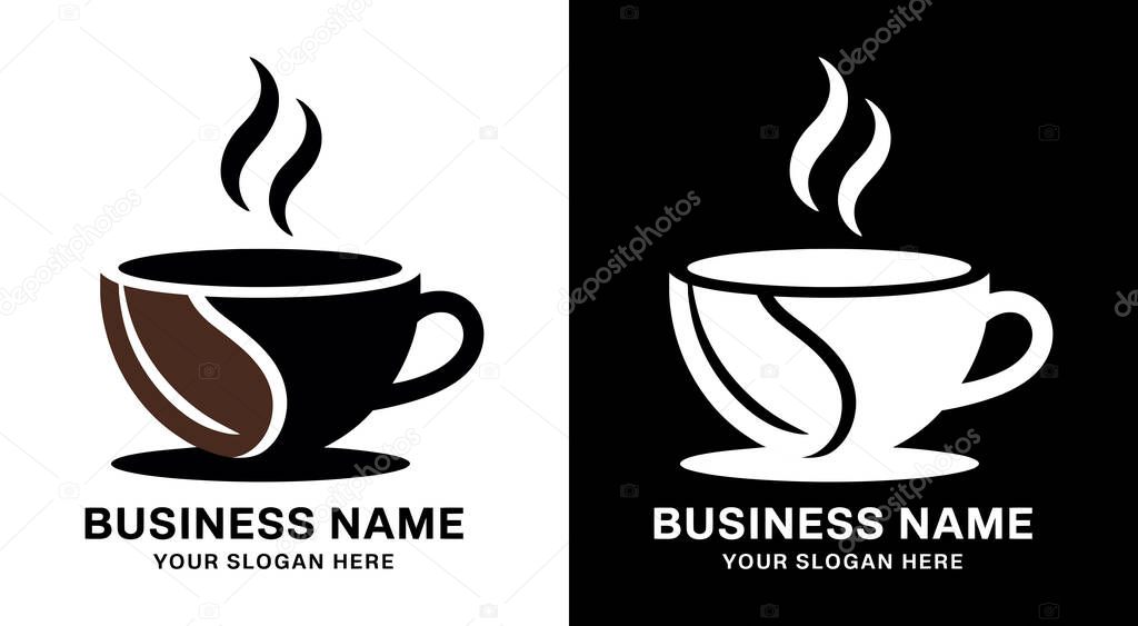 Modern cup fusion logo for coffee shops and cafes symbolizing energy and craftsmanship perfect for espresso bars and roasteries