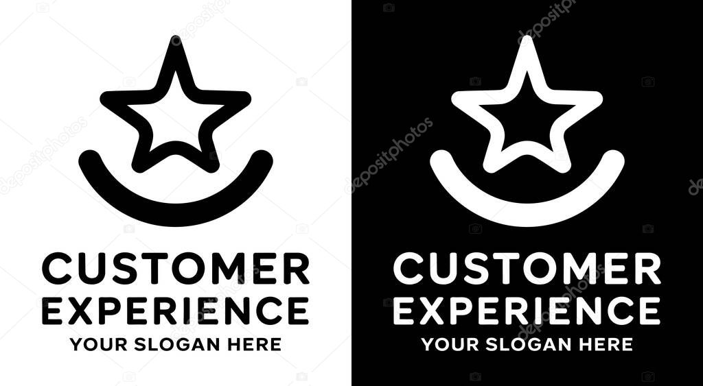 Friendly smile and star logo for CX consultants representing service excellence and measurable customer satisfaction growth