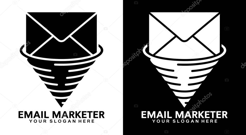 Professional envelope and funnel logo for email marketers representing lead generation and conversion-focused campaigns