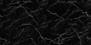 Kusursuz tekrarlayan mermer desenli, altın damarlı uçsuz bucaksız siyah mermer. Renkli damarlı siyah arkaplan, proje ve mimari için lüks taş tasarımı. Seramik duvar ve döşeme dizaynı için yaratıcı sonsuz doku.