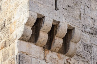Eski Kudüs şehrindeki Jaffa Kapısı 'nı süsleyen taş yardım süslemelerinin ayrıntıları.. 