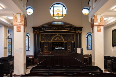 Tiflis, Georgia 'daki Beit Rachel ya da Rachel Sinagogu' nun iç mekan görüntüsü.. 