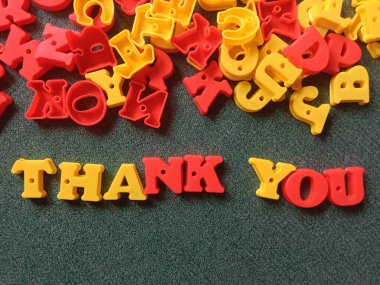 thank you text 3d alphabet template design