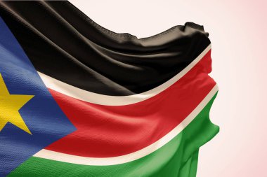 Kenya ulusal bayrağı mavi kumaşla dalgalanıyor.