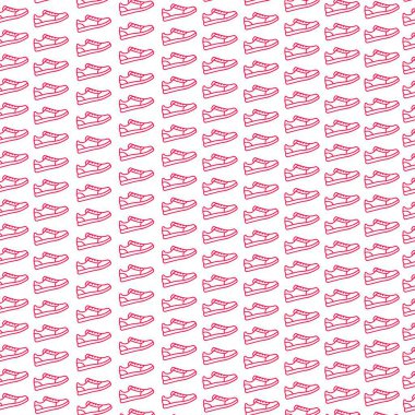 Çeşitli stil ve tasarımlarda renksiz bir spor ayakkabı deseni..