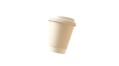3d Kağıt Kahve Kupası şeffaf arkaplanda izole