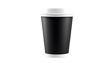 3d Kağıt Kahve Kupası şeffaf arkaplanda izole