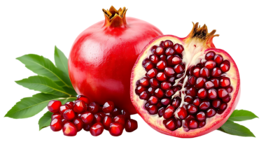 Şeffaf arkaplanda yalıtılmış nar meyvesi