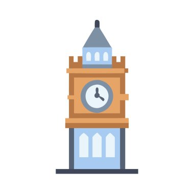 Detaylı yüzleri ve mimari tasarımları olan saat kulelerinin bir çizimi.