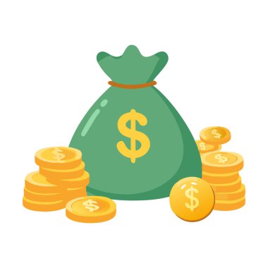 İçinde bozuk paralar olan para torbaları..