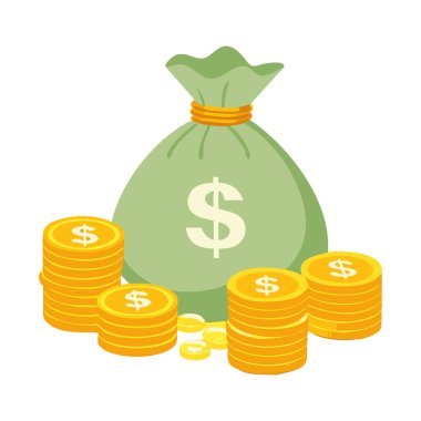 İçinde bozuk paralar olan para torbaları..